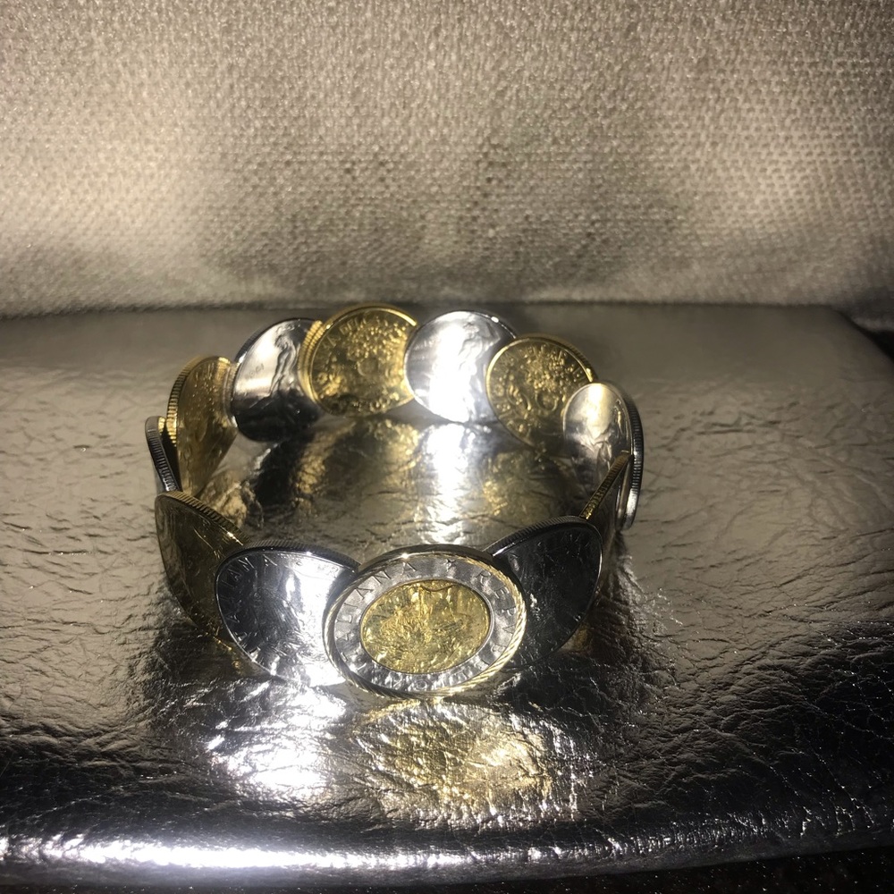 Bangle bracelet mad from coins